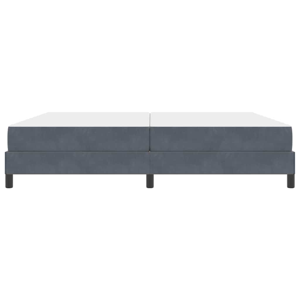 Boxrugós ágy matracmal Sötétszürke 200 x 220 cm szövet