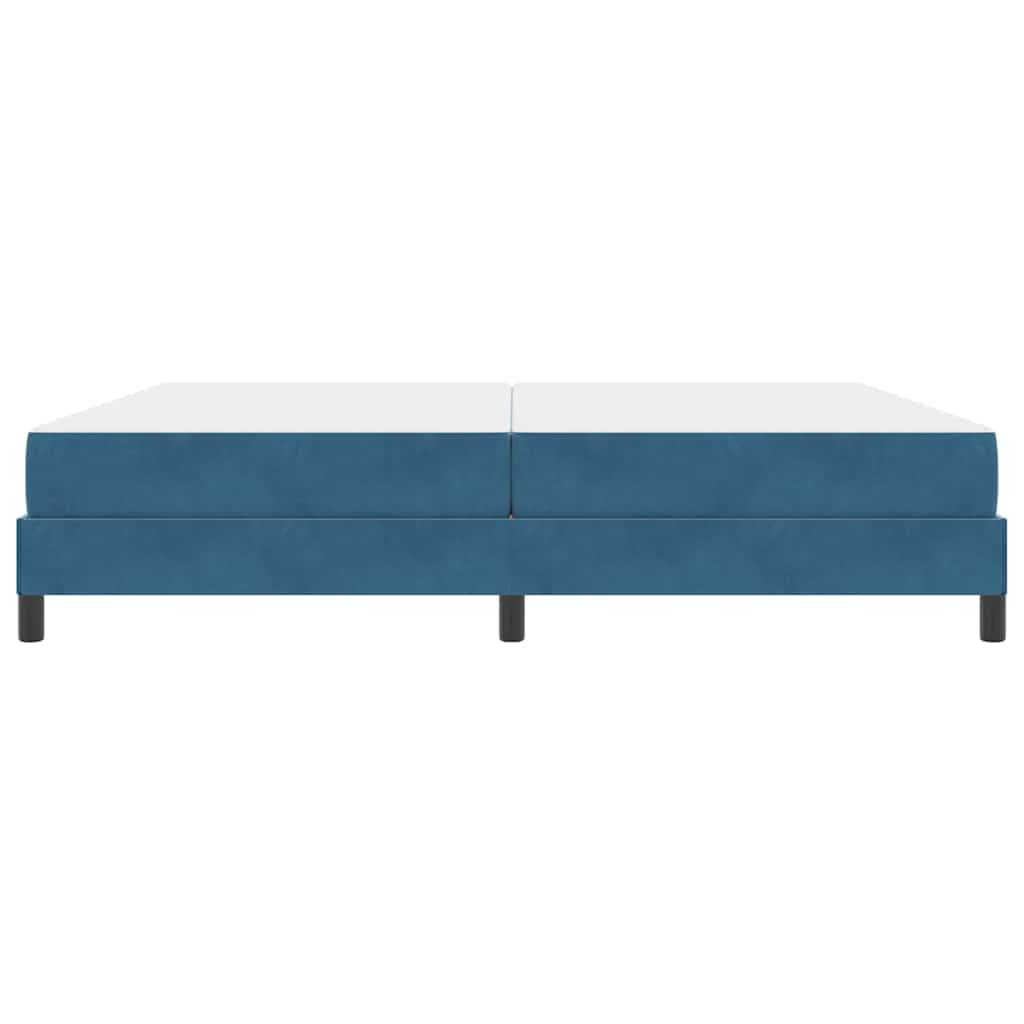 Boxrugós ágy matracmal Sötét kék 200 x 220 cm szövet