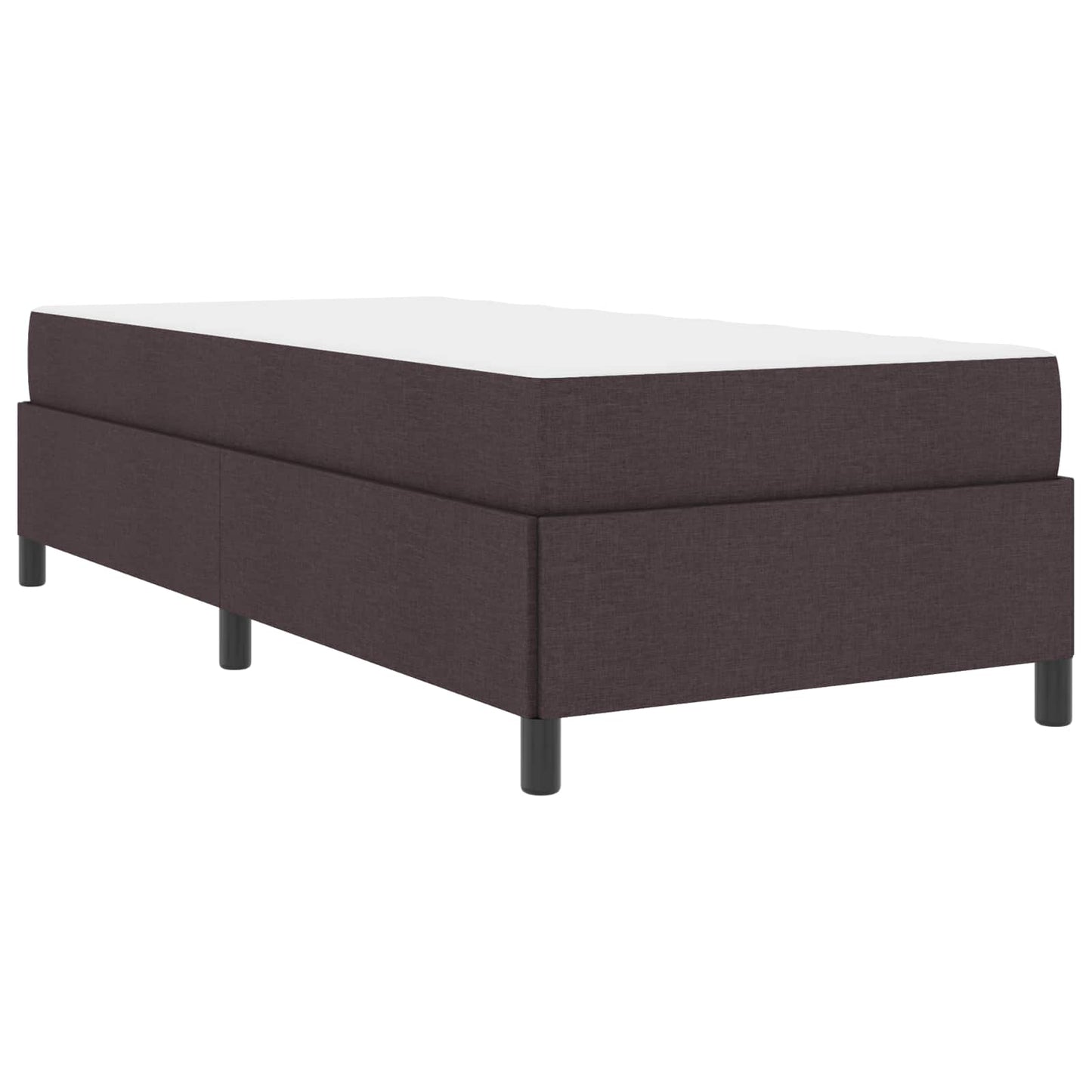 Boxrugós ágy Sötét Barna 90 x 200 cm szövet