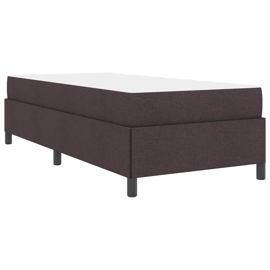 Boxrugós ágy Sötét Barna 90 x 200 cm szövet