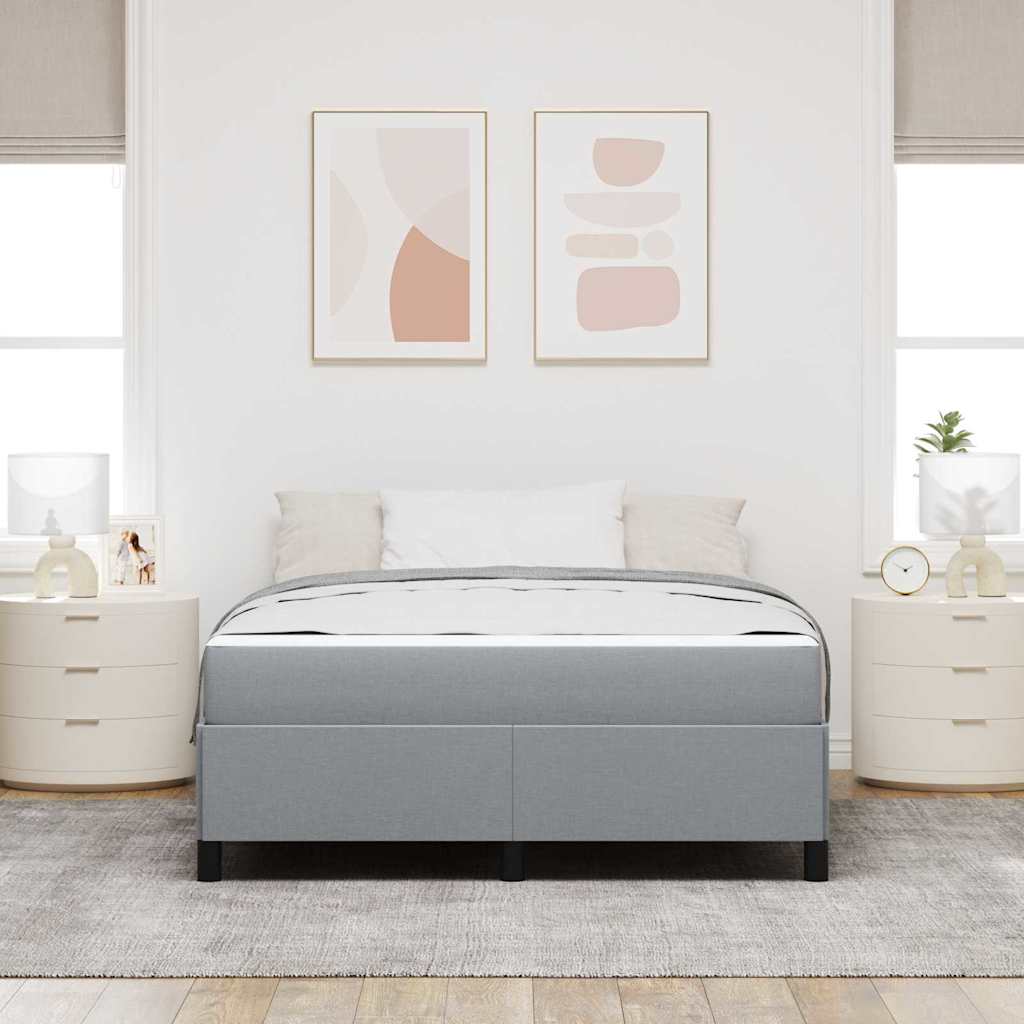 Boxrugós ágy matracmal Világosszürke 140 x 190 cm szövet