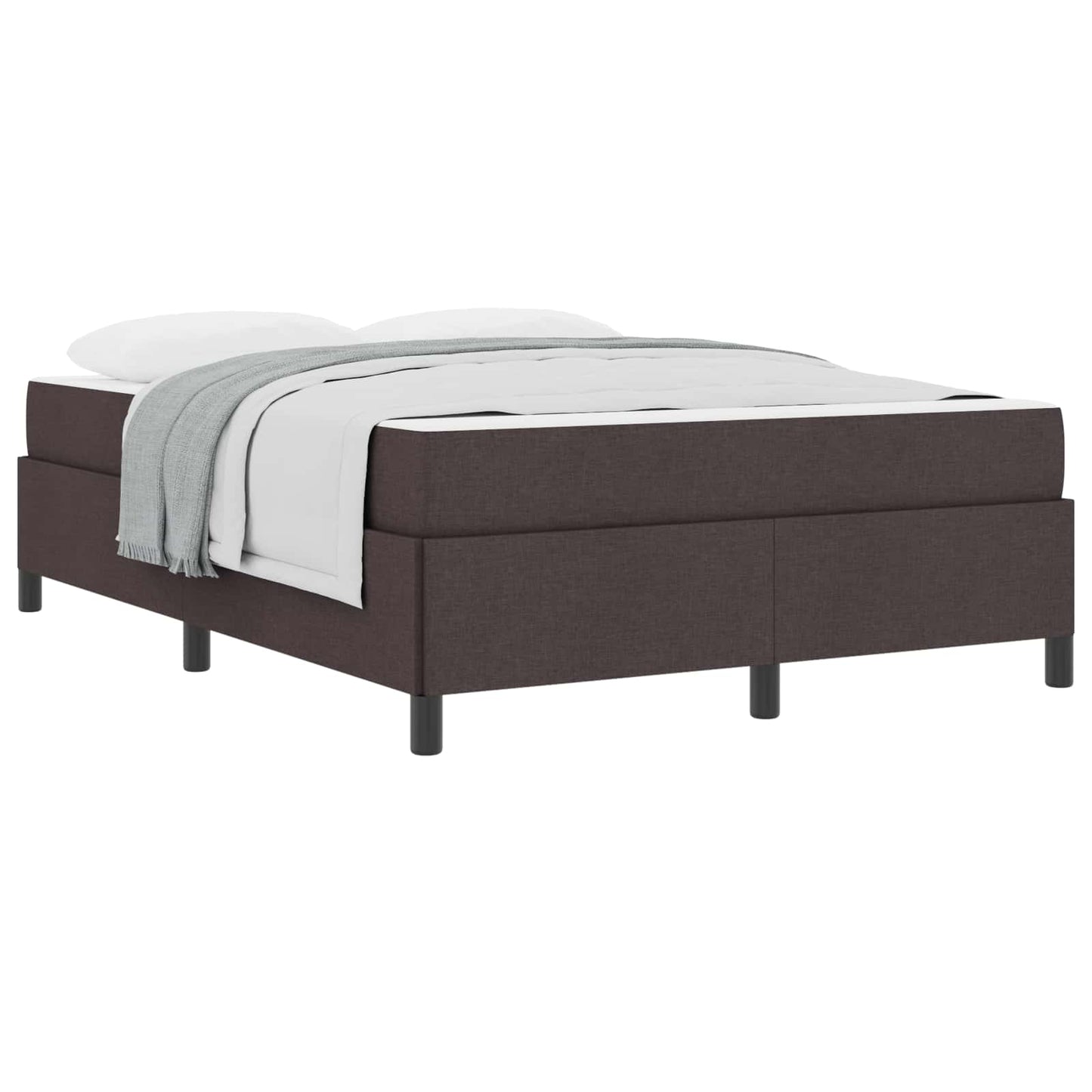 Boxrugós ágy matracmal Sötét Barna 140 x 190 cm szövet
