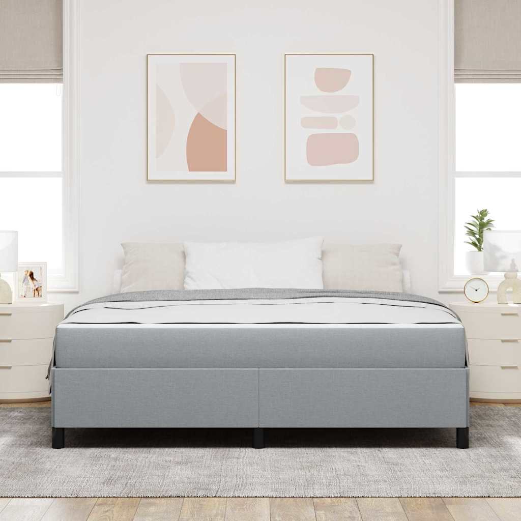 Boxrugós ágy Világosszürke 180 x 200 cm szövet