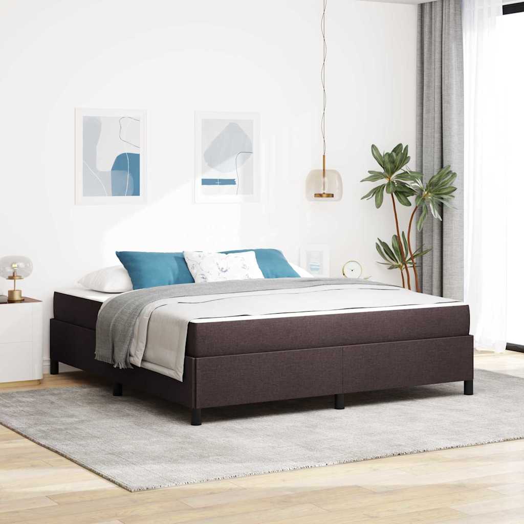 Boxrugós ágy Sötét Barna 180 x 200 cm szövet