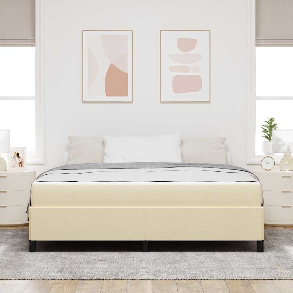 Boxrugós ágy Krém 180 x 200 cm szövet