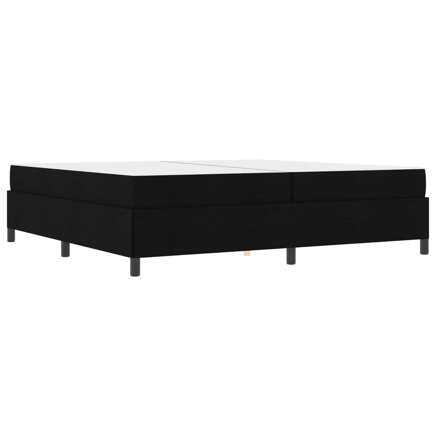 Boxrugós ágy matracmal Fekete 200 x 200 cm szövet
