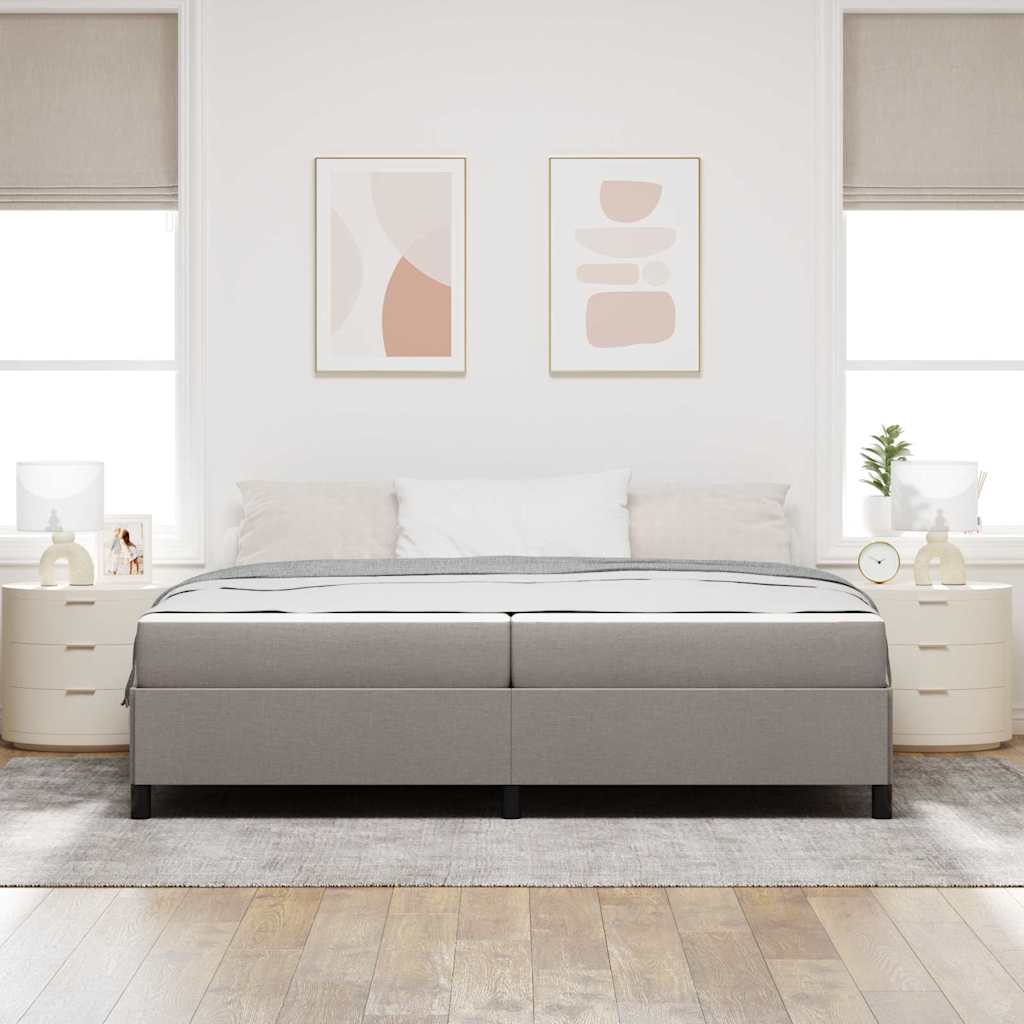 Boxrugós ágy matracmal Tópszínű 200 x 200 cm szövet