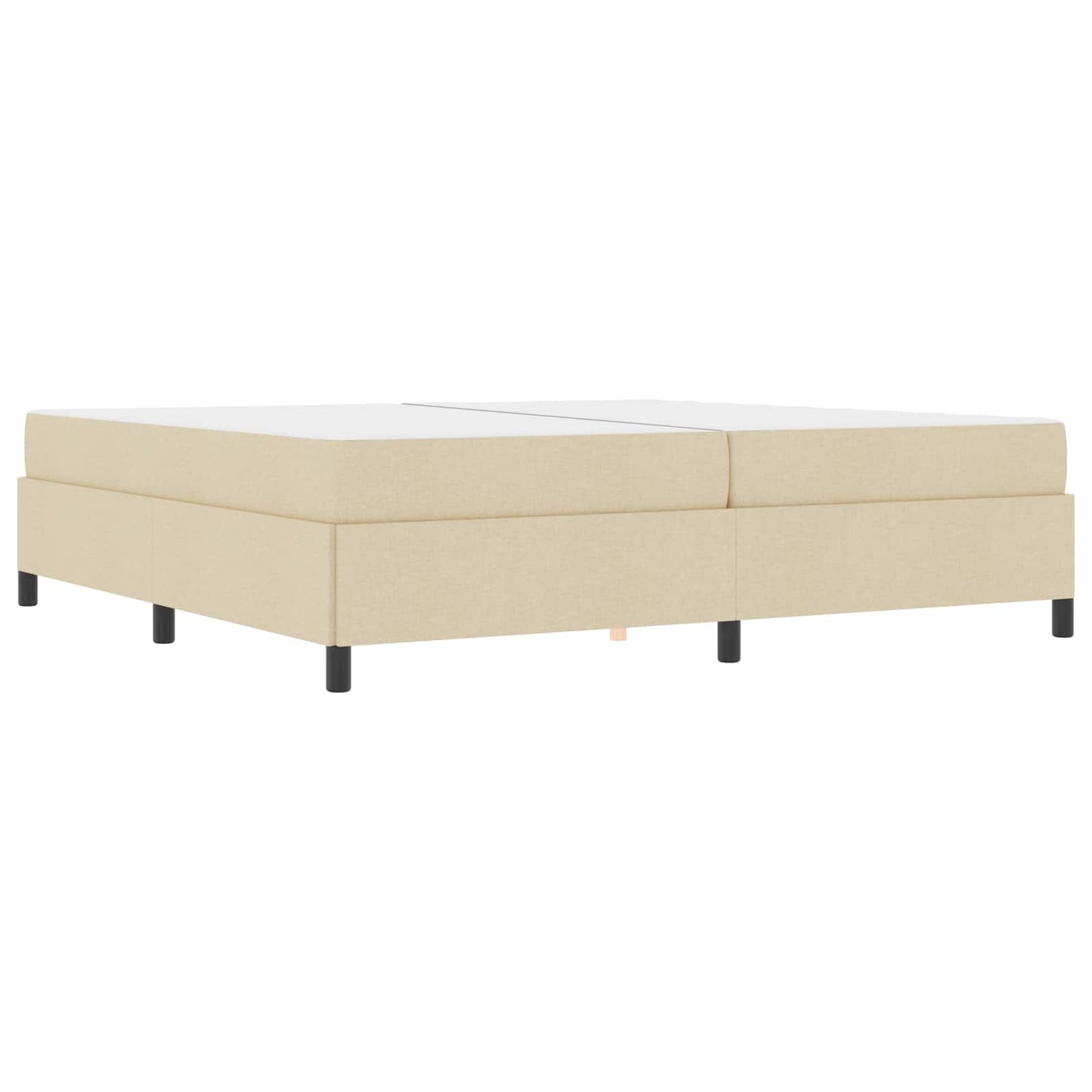 Boxrugós ágy matracmal Krém 200 x 200 cm szövet