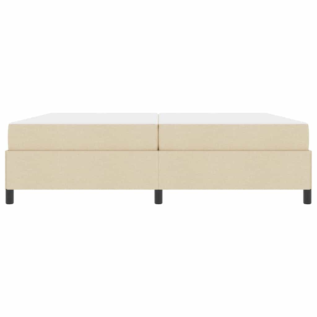 Boxrugós ágy matracmal Krém 200 x 200 cm szövet
