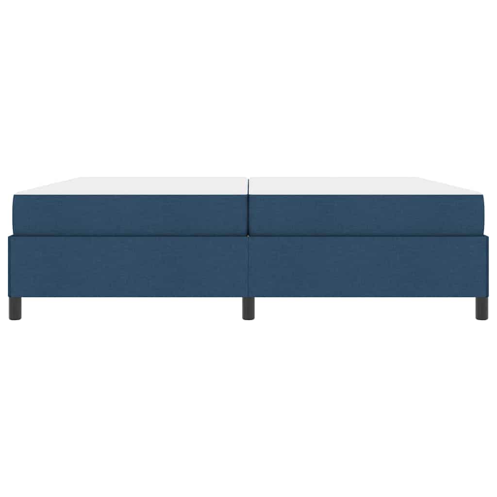 Boxrugós ágy matracmal Kék 200 x 200 cm szövet