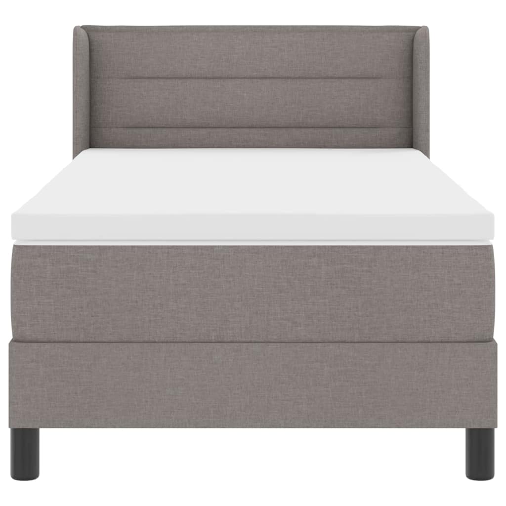 Boxrugós ágy fejtámlával Tópszínű 200 x 90 cm szövet