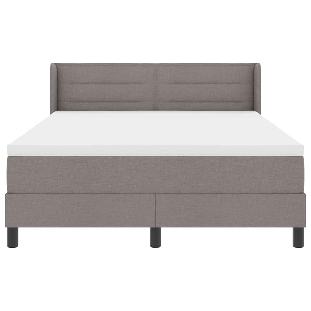 Boxrugós ágy fejtámlával Tópszínű 200 x 140 cm szövet