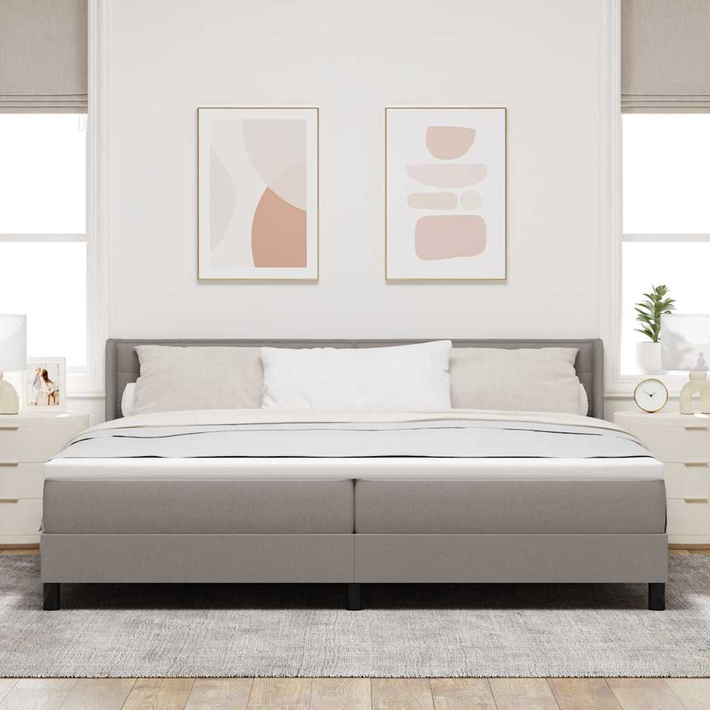Boxrugós ágy fejtámlával Tópszínű 200 x 200 cm szövet