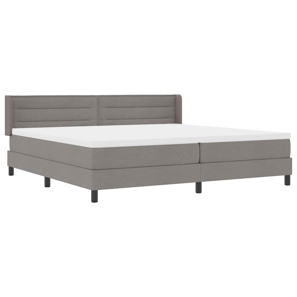 Boxrugós ágy fejtámlával Tópszínű 200 x 200 cm szövet