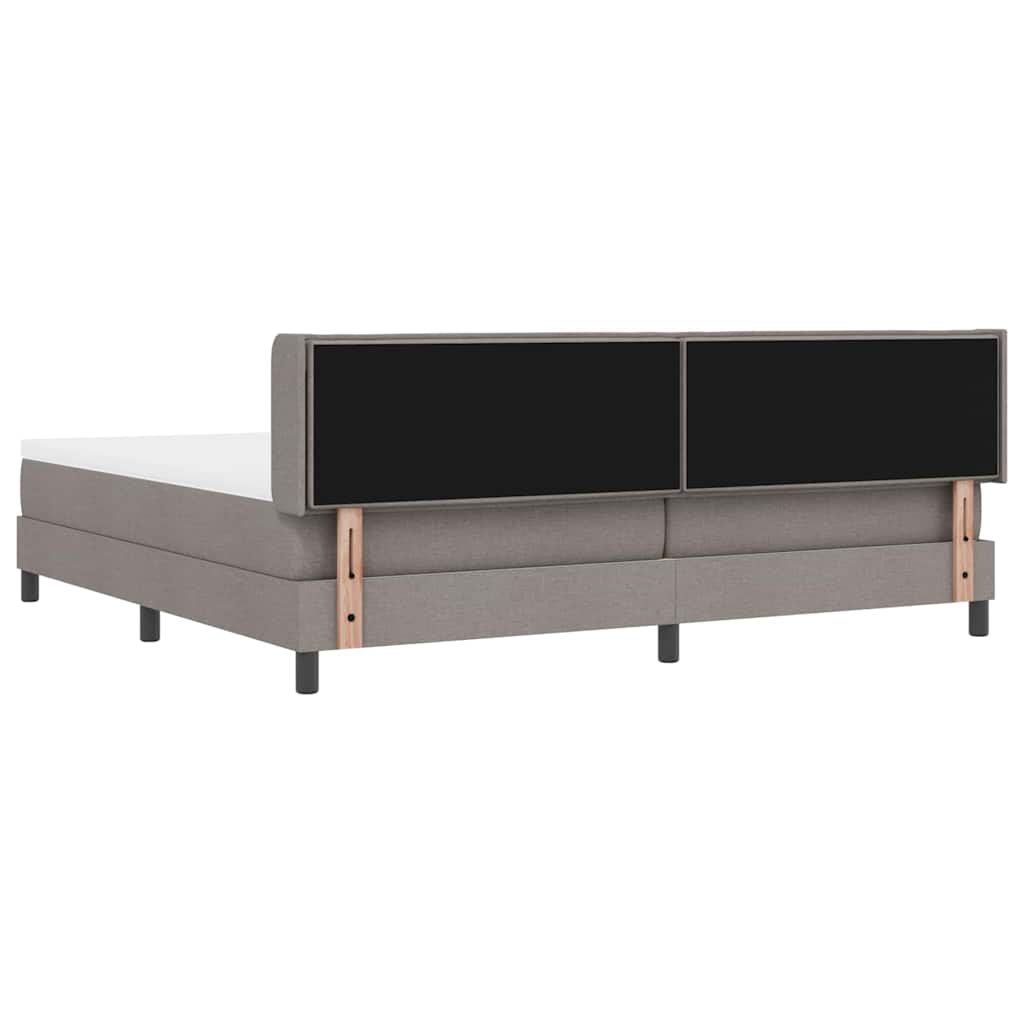 Boxrugós ágy fejtámlával Tópszínű 200 x 200 cm szövet