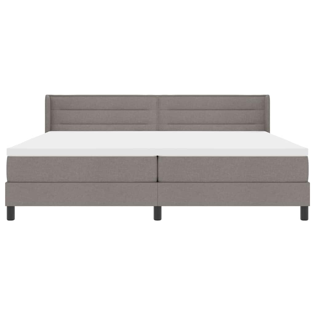 Boxrugós ágy fejtámlával Tópszínű 200 x 200 cm szövet