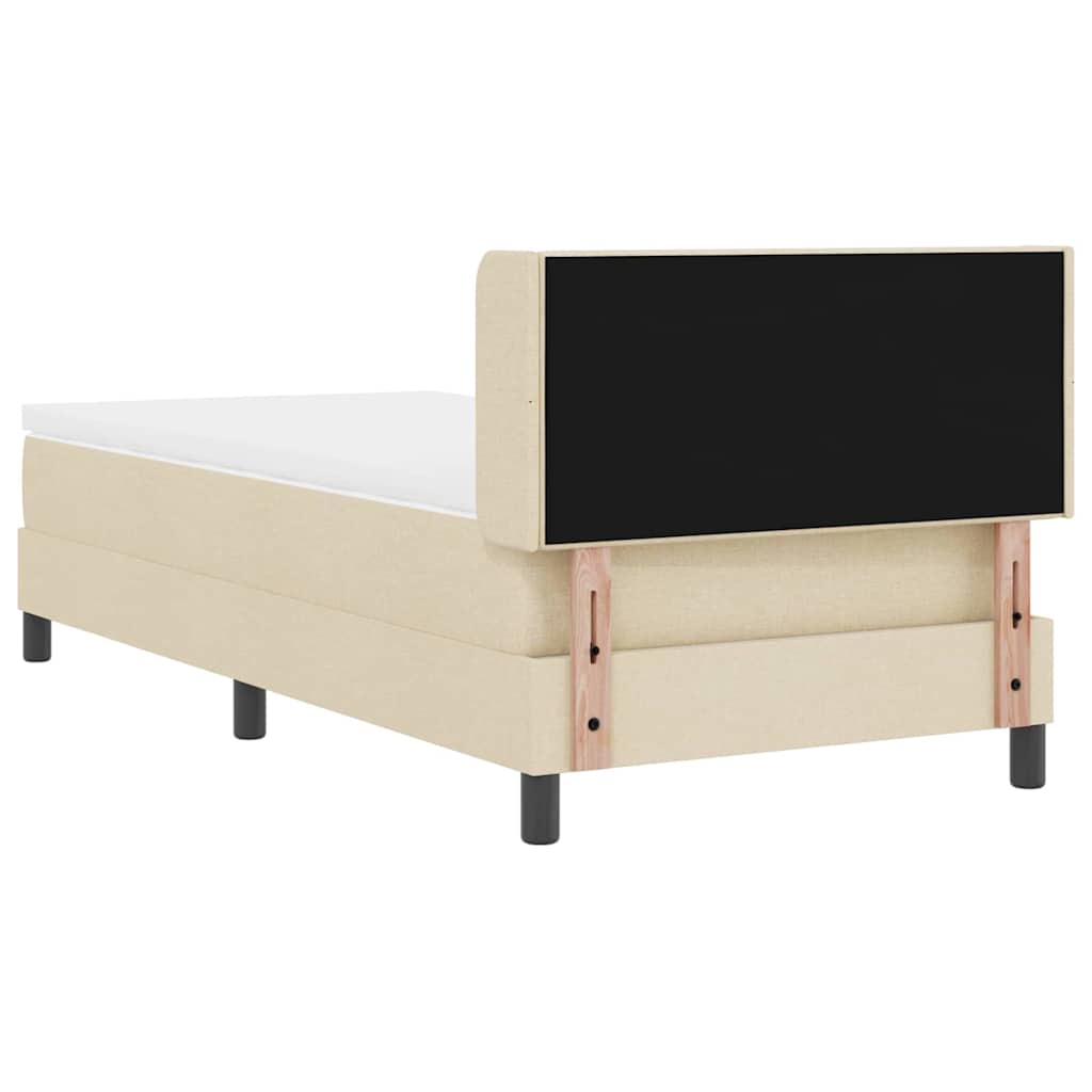 Boxrugós ágy fejtámlával Krém 200 x 100 cm szövet