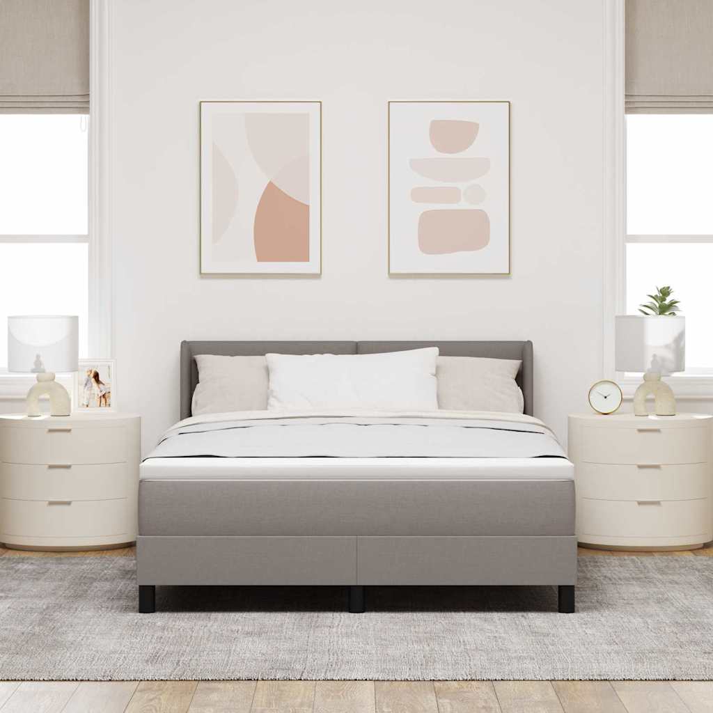 Boxrugós ágy fejtámlával Tópszínű 190 x 140 cm szövet
