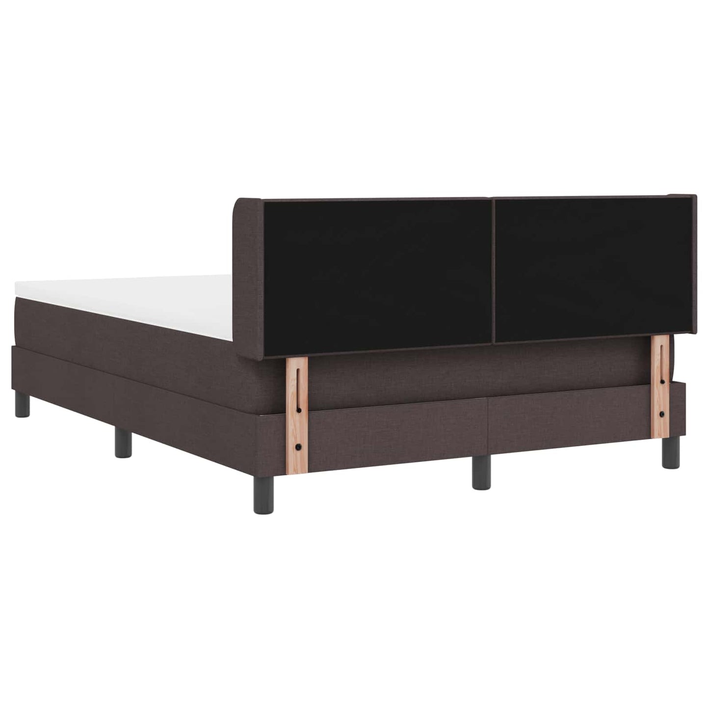 Boxrugós ágy fejtámlával Sötét Barna 200 x 160 cm szövet