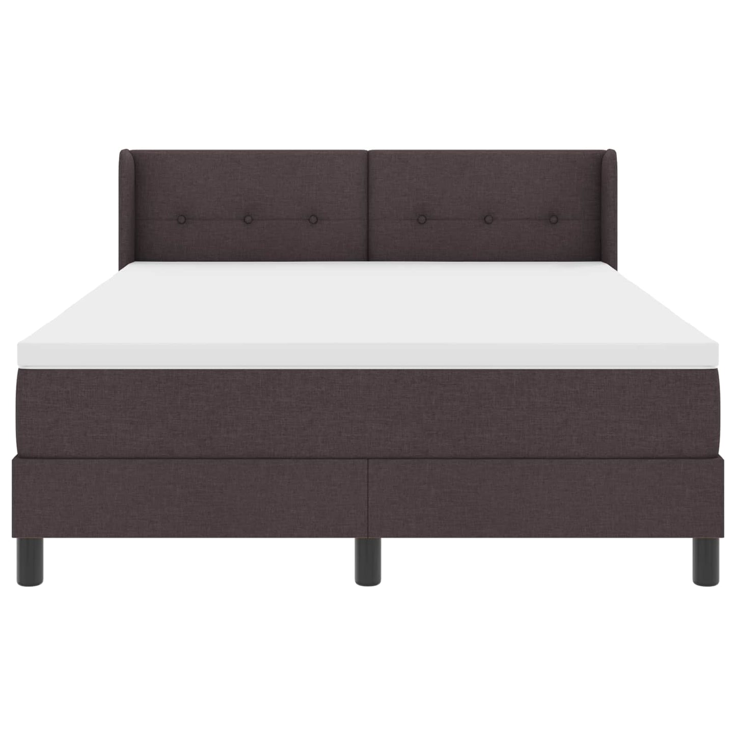 Boxrugós ágy fejtámlával Sötét Barna 200 x 160 cm szövet