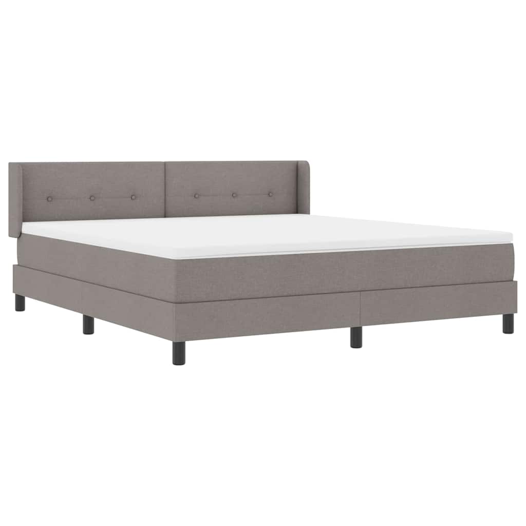 Boxrugós ágy fejtámlával Tópszínű 200 x 180 cm szövet