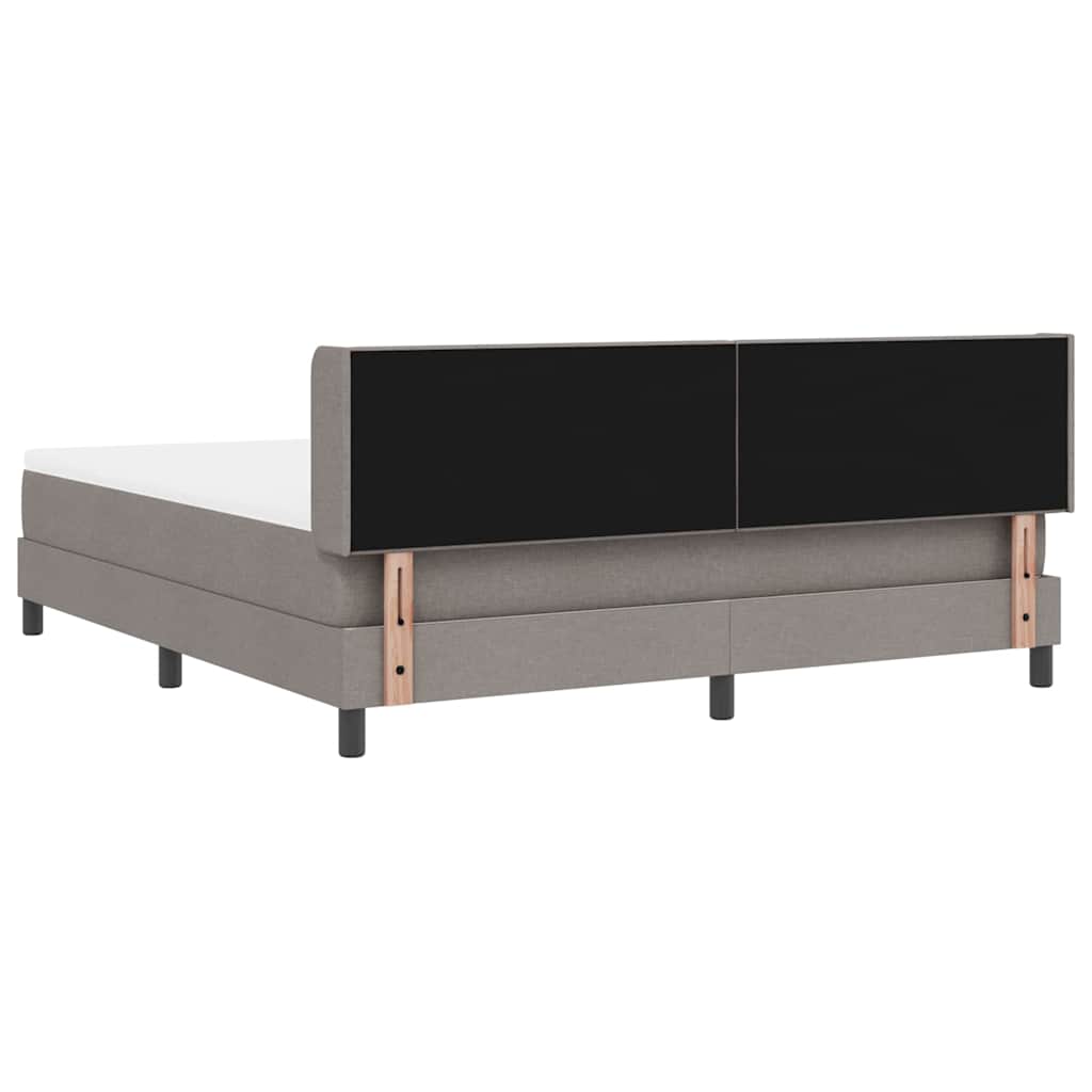 Boxrugós ágy fejtámlával Tópszínű 200 x 180 cm szövet