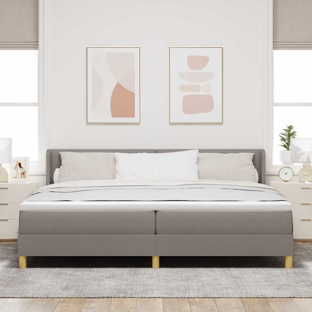Boxrugós ágy fejtámlával Tópszínű 200 x 200 cm szövet