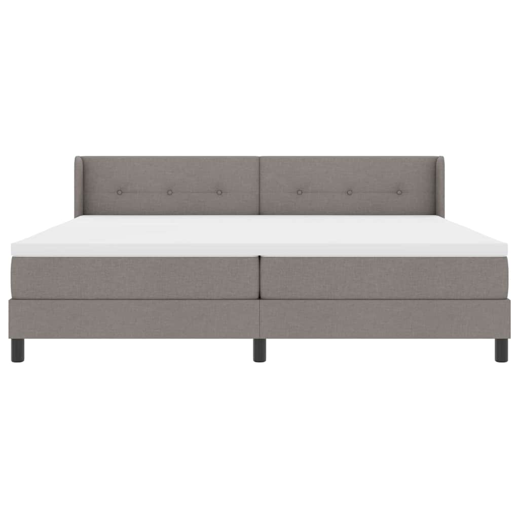 Boxrugós ágy fejtámlával Tópszínű 200 x 200 cm szövet
