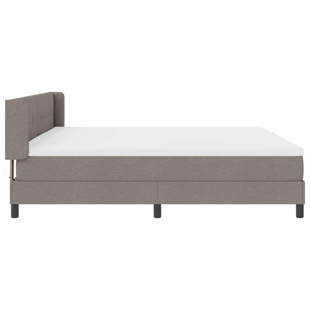 Boxrugós ágy fejtámlával Tópszínű 200 x 200 cm szövet
