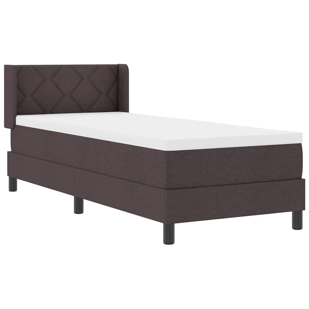 Boxrugós ágy párnával Sötét Barna 200 x 80 cm szövet