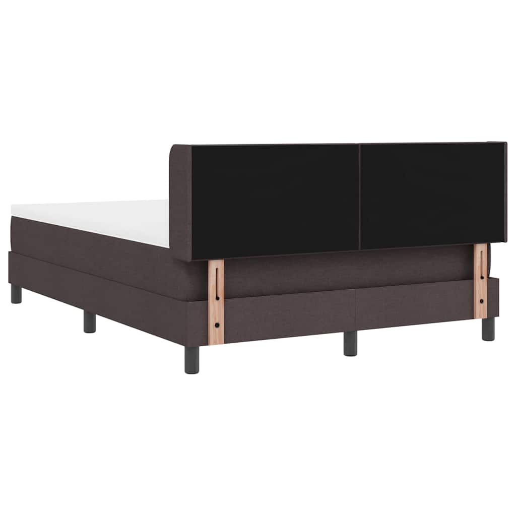 Boxrugós ágy fejtámlával Sötét Barna 200 x 140 cm szövet