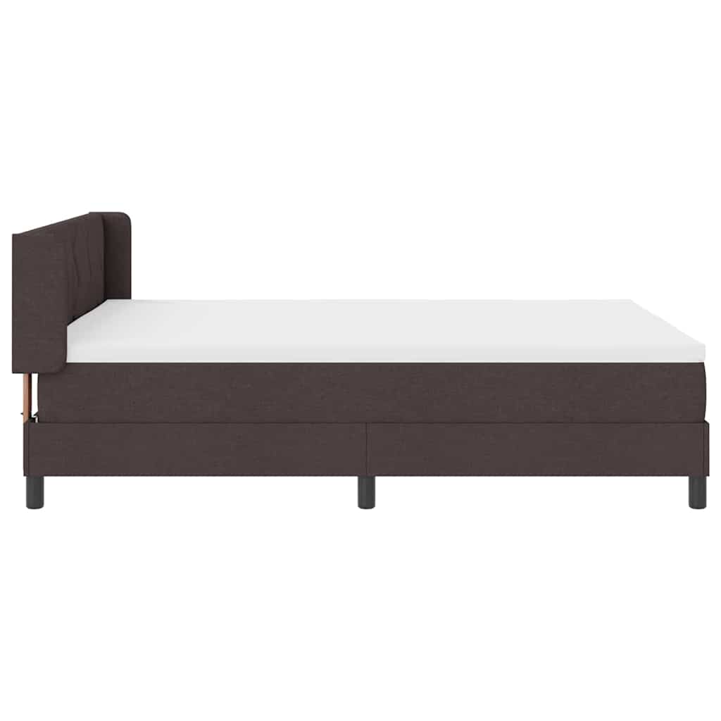 Boxrugós ágy fejtámlával Sötét Barna 200 x 140 cm szövet