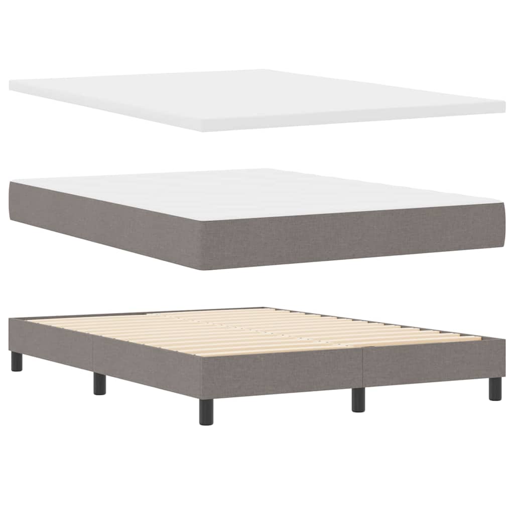Boxrugós ágy párnával fejtámlával Tópszínű 200 x 140 cm szövet