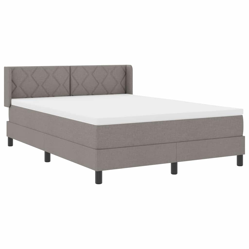 Boxrugós ágy párnával fejtámlával Tópszínű 200 x 140 cm szövet