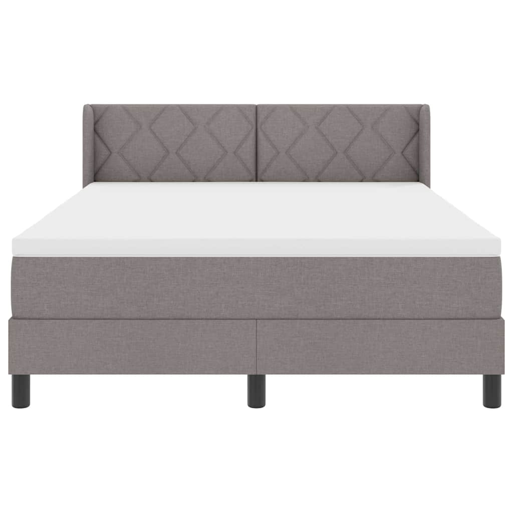 Boxrugós ágy párnával fejtámlával Tópszínű 200 x 140 cm szövet