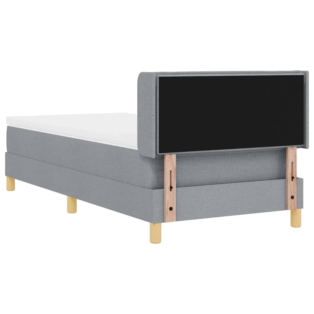 Boxrugós ágy matracmal Világosszürke 200 x 80 cm szövet