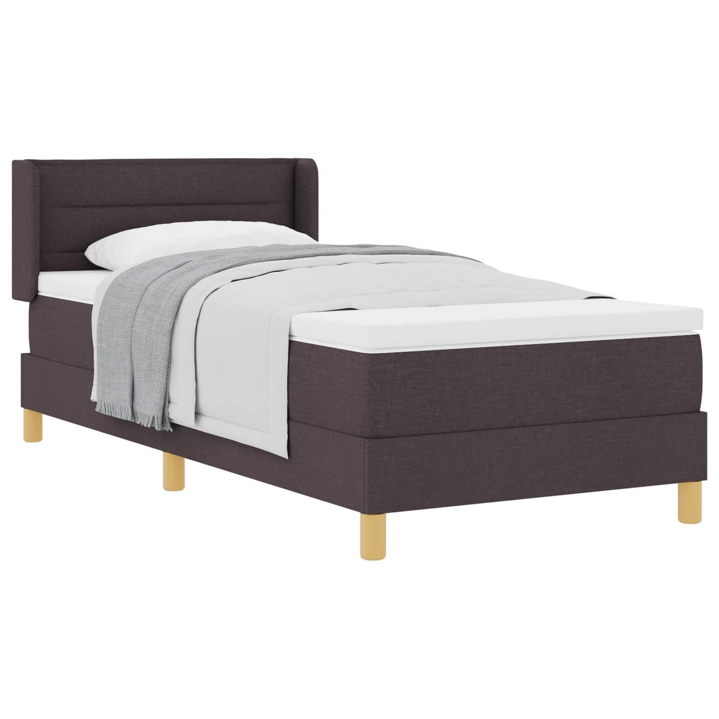 Boxrugós ágy matracmal Sötét Barna 200 x 80 cm szövet