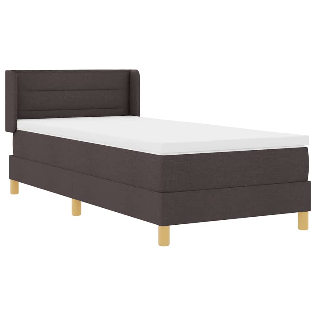 Boxrugós ágy matracmal Sötét Barna 190 x 90 cm szövet