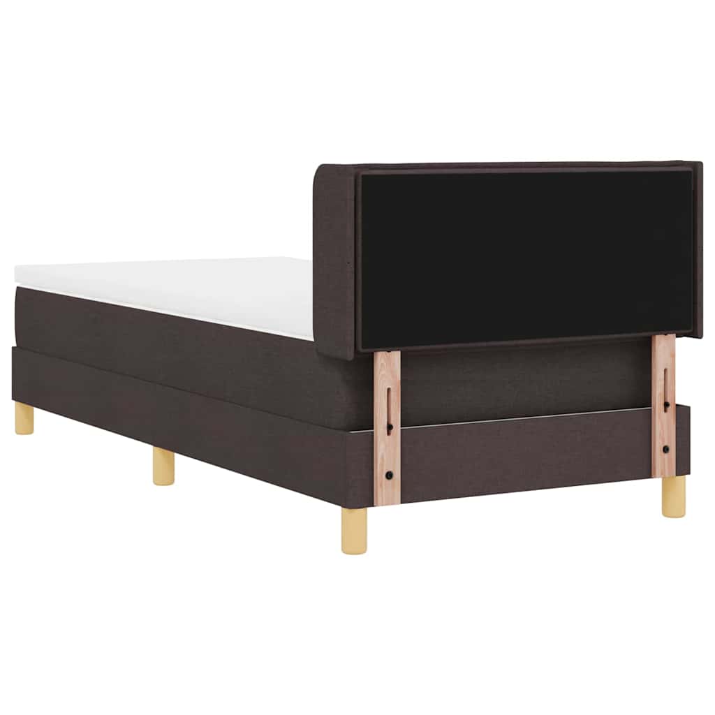 Boxrugós ágy matracmal Sötét Barna 190 x 90 cm szövet
