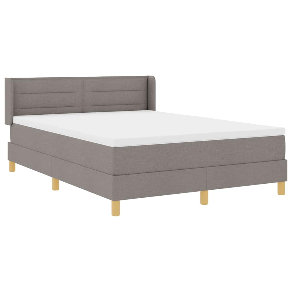 Boxrugós ágy matracmal fejtámlával Tópszínű 200 x 140 cm szövet