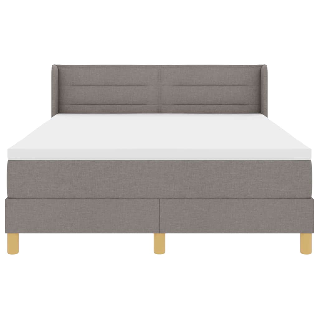 Boxrugós ágy matracmal fejtámlával Tópszínű 200 x 140 cm szövet