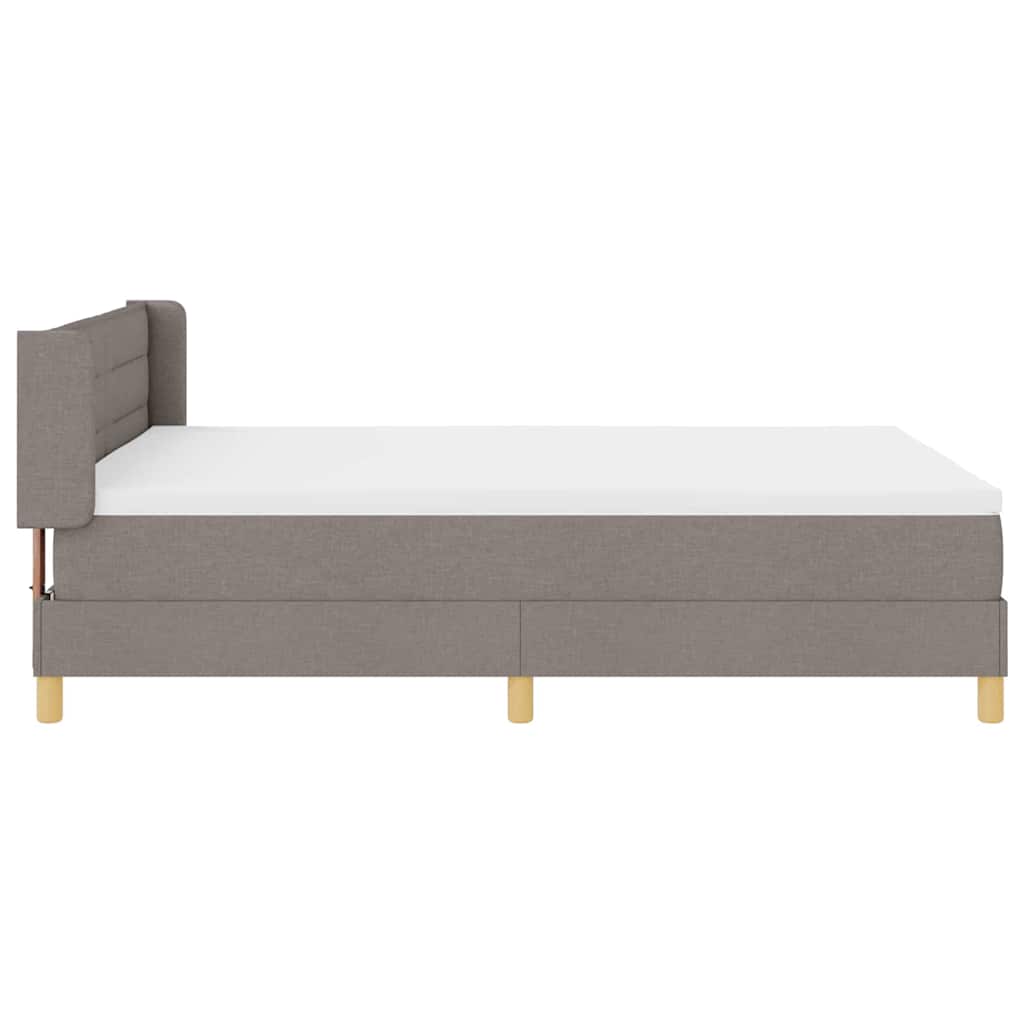 Boxrugós ágy matracmal fejtámlával Tópszínű 200 x 140 cm szövet