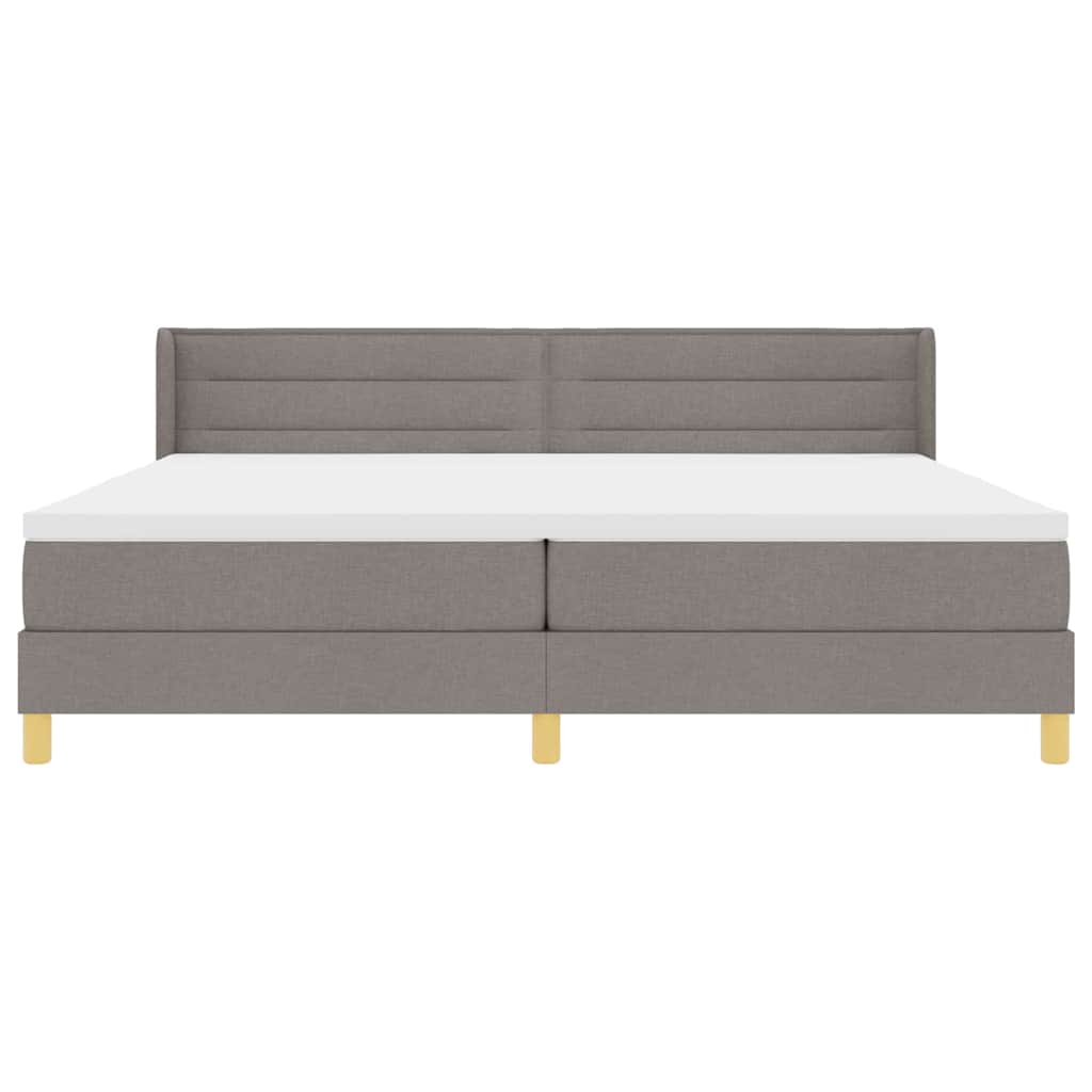 Boxrugós ágy matracmal fejtámlával Tópszínű 200 x 200 cm szövet
