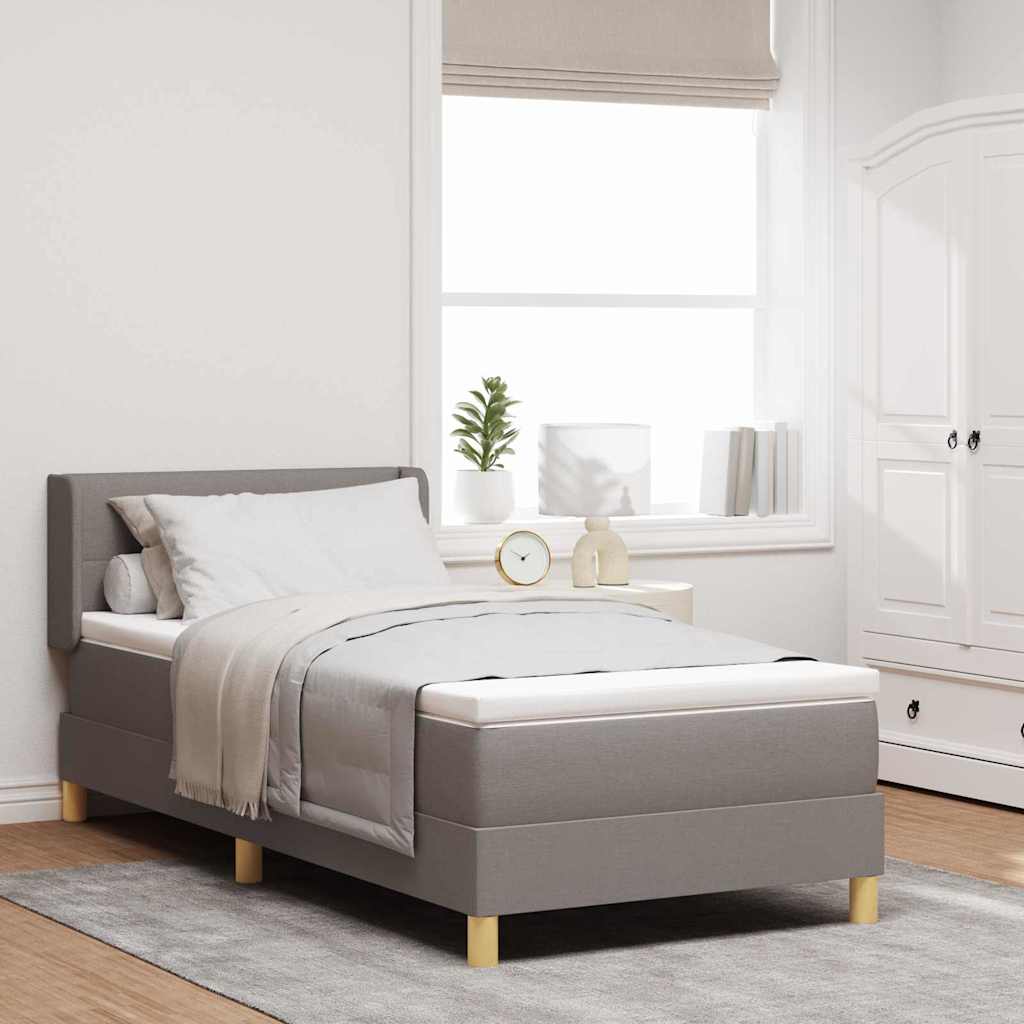 Boxrugós ágy fejtámlával Tópszínű 200 x 90 cm szövet