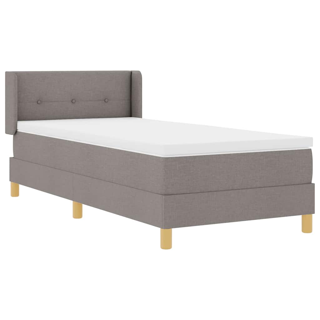 Boxrugós ágy fejtámlával Tópszínű 200 x 100 cm szövet