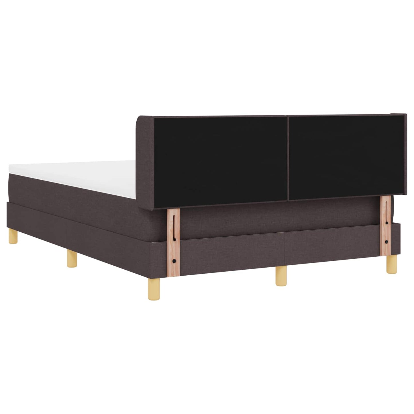 Boxrugós ágy fejtámlával Sötét Barna 200 x 160 cm szövet