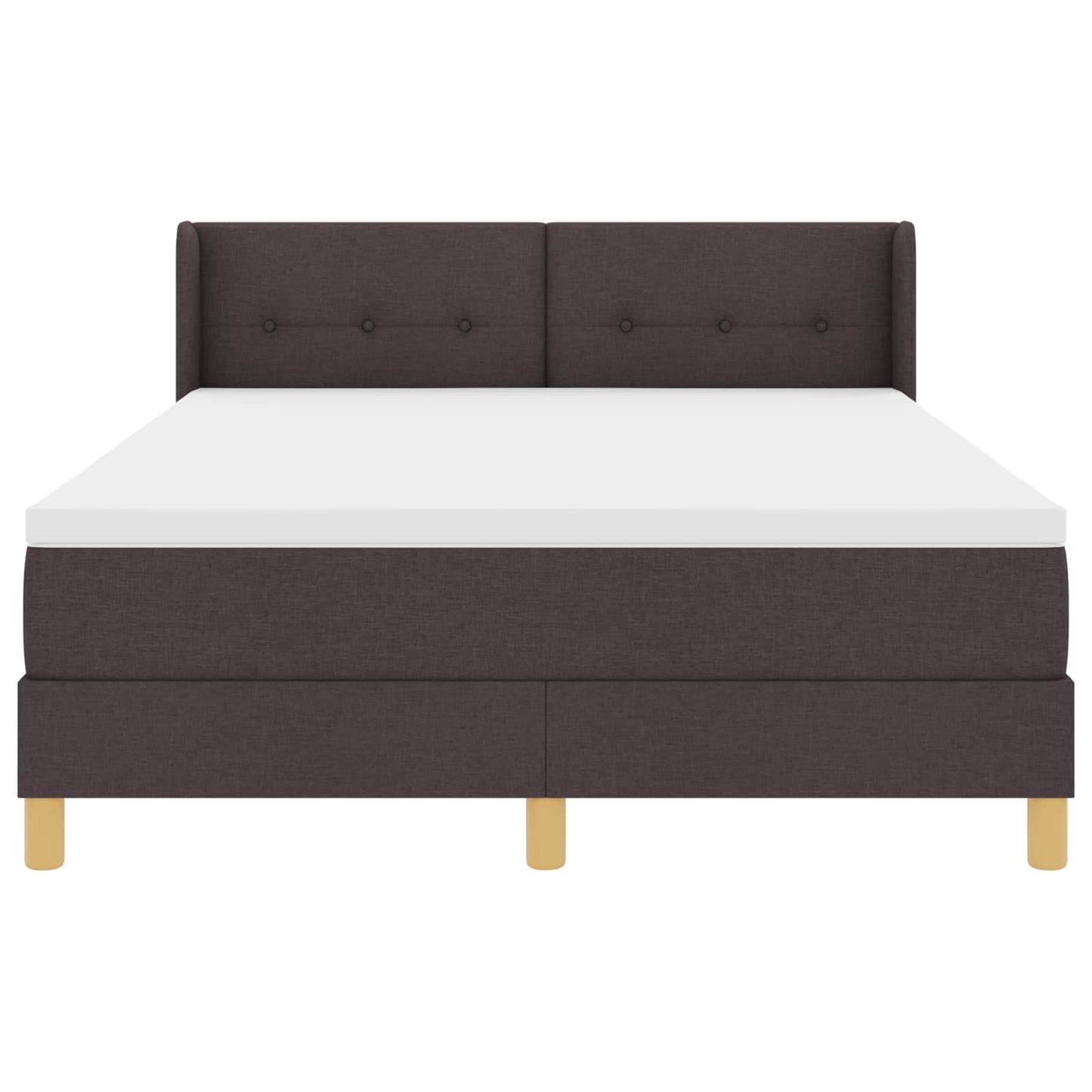 Boxrugós ágy fejtámlával Sötét Barna 200 x 160 cm szövet