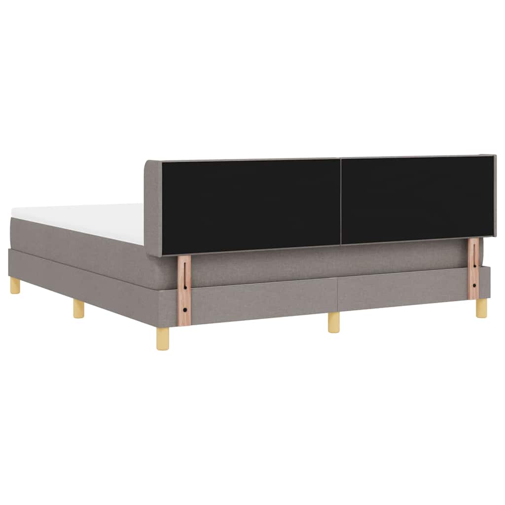 Boxrugós ágy fejtámlával Tópszínű 200 x 180 cm szövet