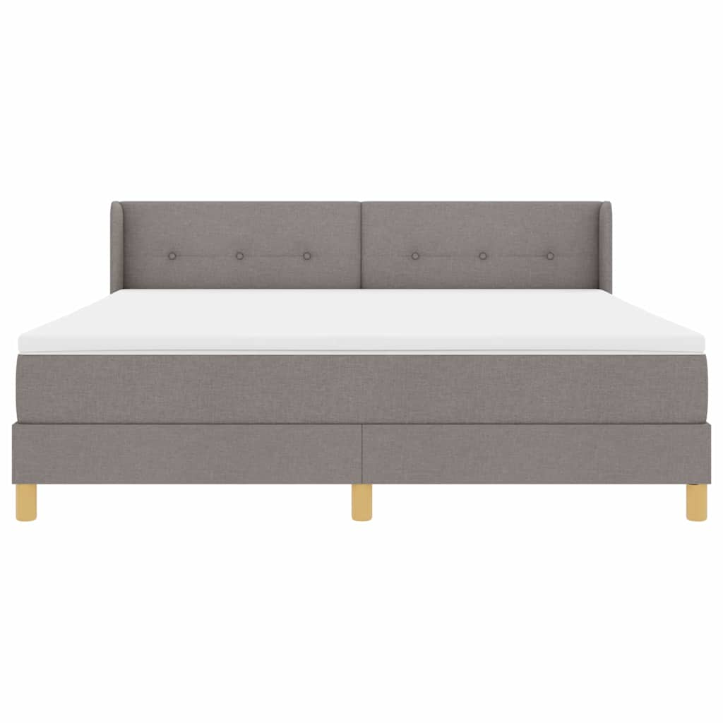 Boxrugós ágy fejtámlával Tópszínű 200 x 180 cm szövet
