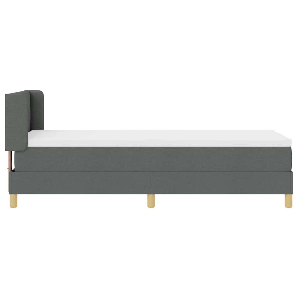 Boxrugós ágy párnával Sötétszürke 200 x 80 cm szövet